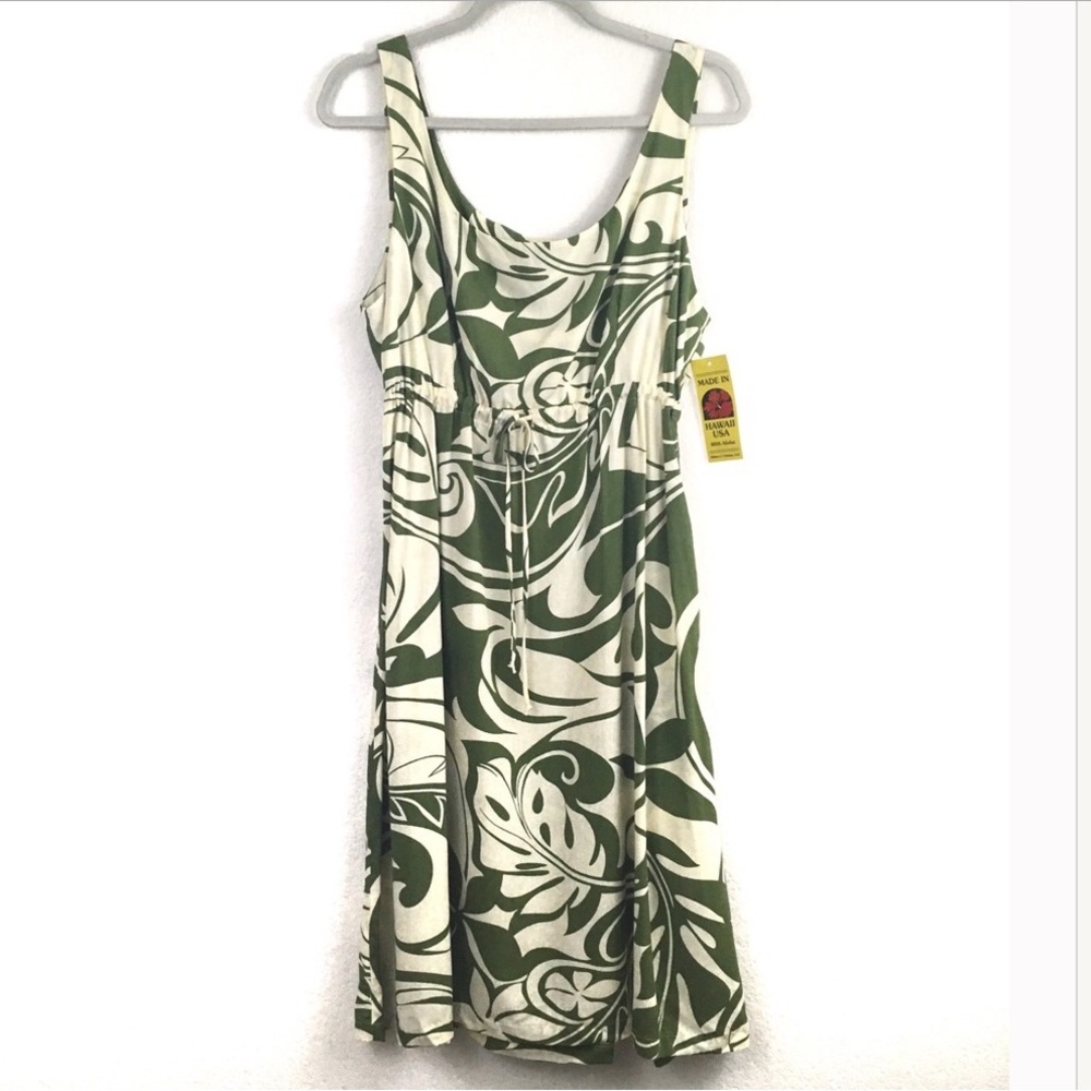 Green Puanani Hawaiian Floral Sleeveless Dress XL